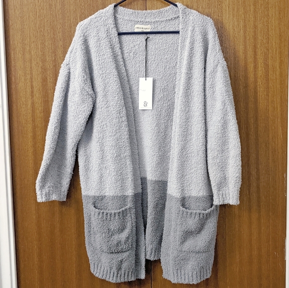 Fluffy Super soft 2 tone grey cardigan - Picture 1 of 1